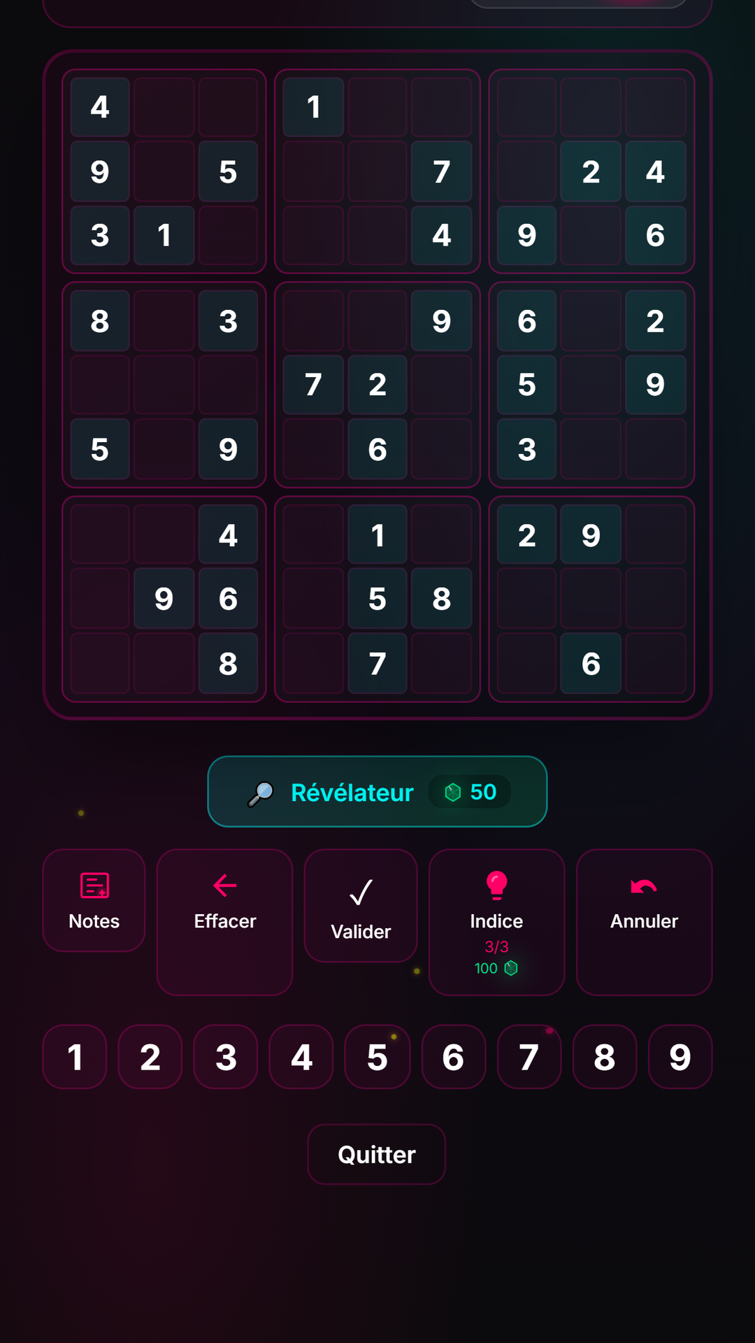 SudoJ4d — Mode Classique avec grille Cyberpunk