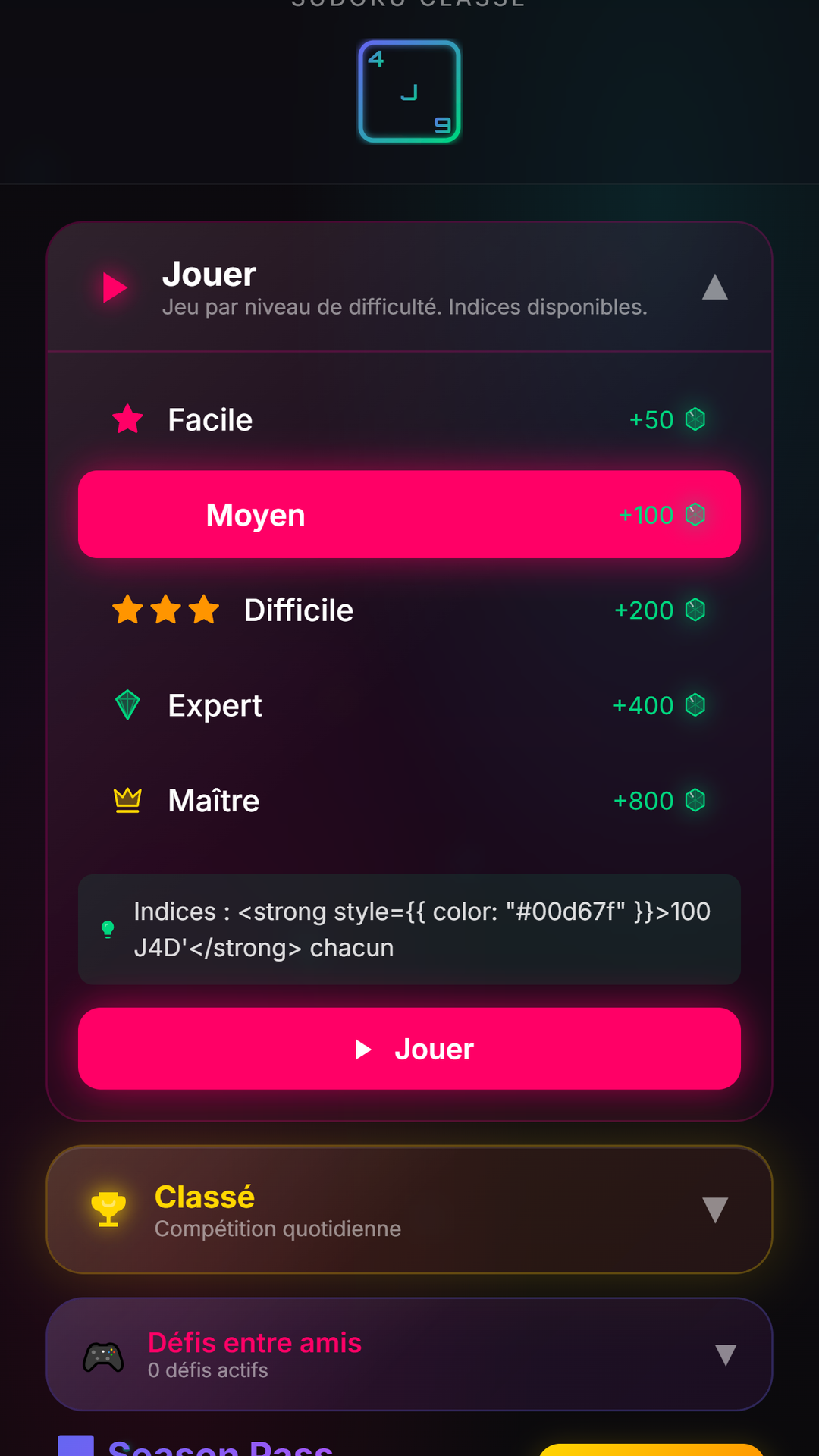 SudoJ4d — Interface d'accueil thème Cyberpunk